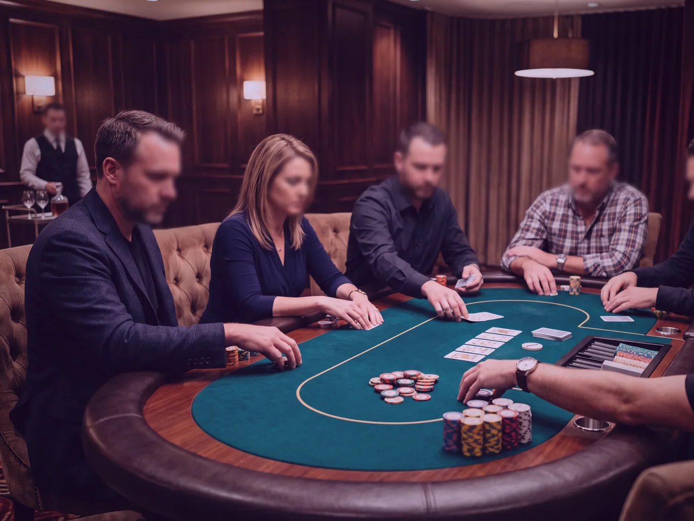 Rozdávání karet na sukně herního stolu